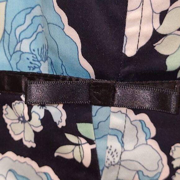 Vintage 90s Rampage Medium Blue Floral Blazer Fitted Cropped 3 Button Jacket - Picture 13 of 16